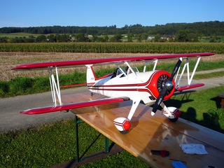 Great Planes Super Stearman 120 on the table